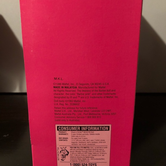 🔥Barbie Share a Smile Becky 1998🔥 - Picture 3 of 3